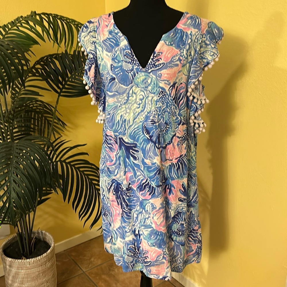 Lilly Pulitzer blue and pink mini dress size medium